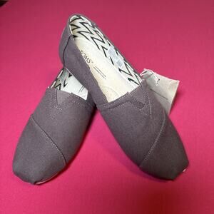 TOMS Women’s Gray Classic Alpargata Canvas Slip On Flats Shoes Size 8 NWT
